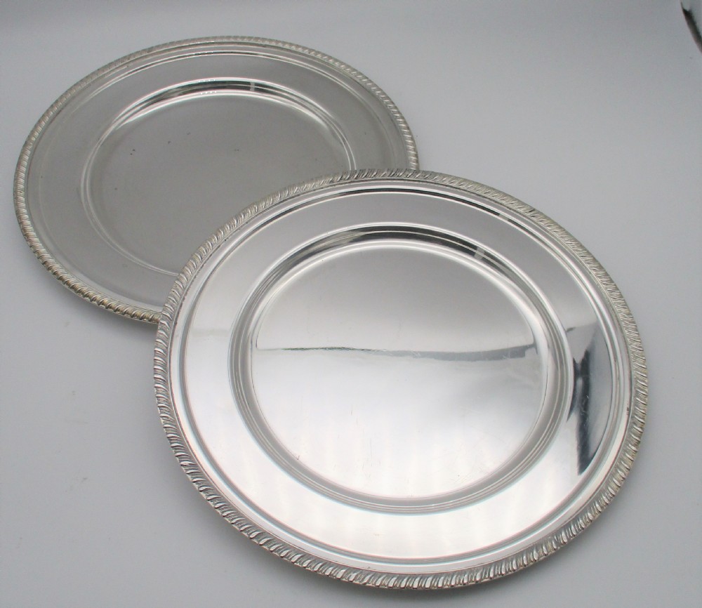 Rare Set of 12 Silver Plated Dinner Plates - 11