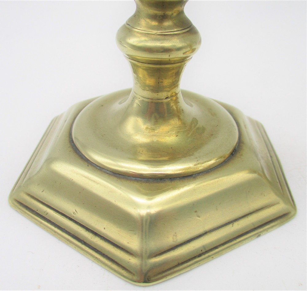 A Fine Pair of Small 18th Century Brass Candlesticks View IV