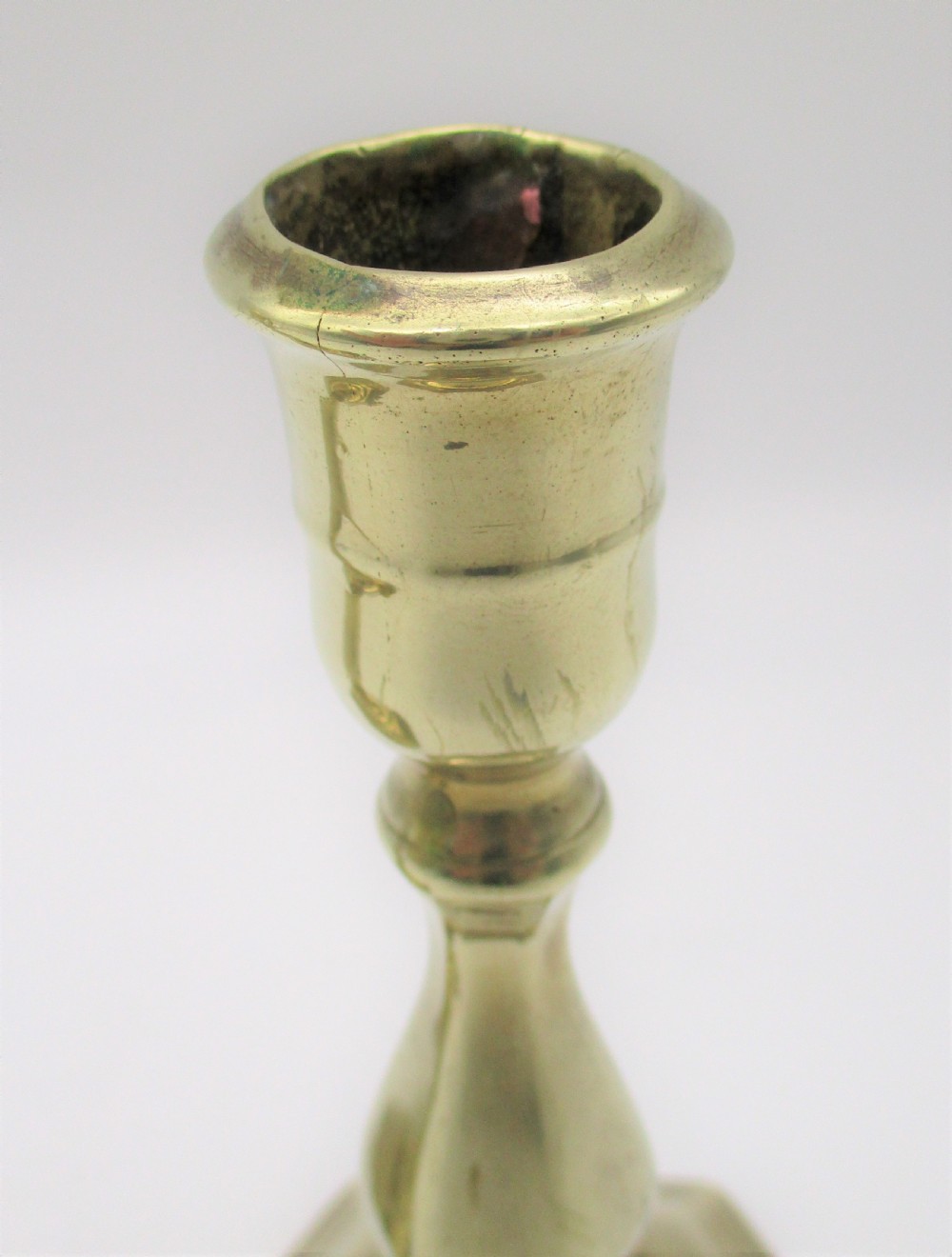 A Fine Pair of Small 18th Century Brass Candlesticks View V