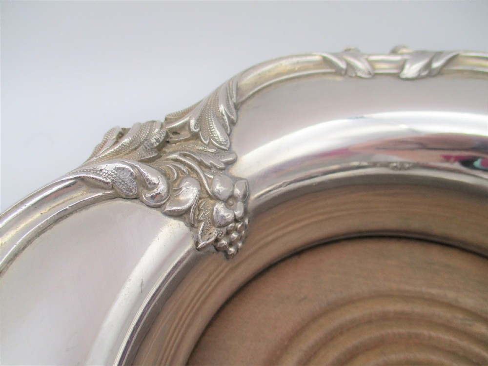 Fine Pair of 19th Century Silver Plated Wine Bottle Coasters View V