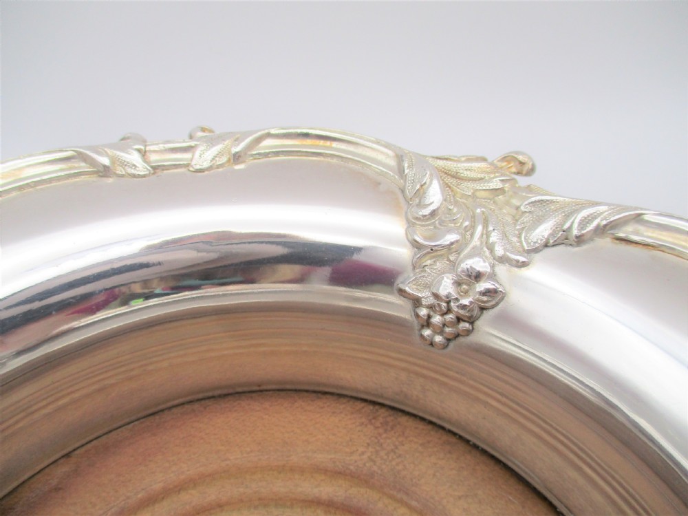 Fine Pair of 19th Century Silver Plated Wine Bottle Coasters View VI