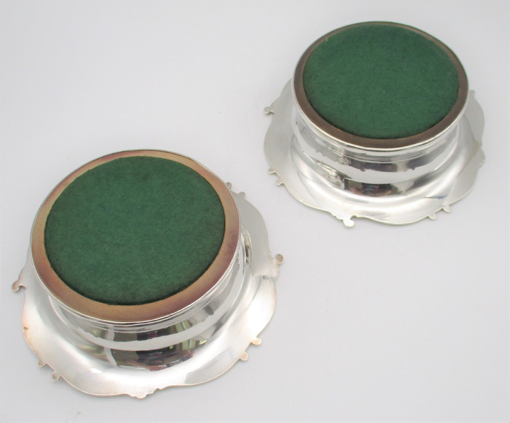 Fine Pair of 19th Century Silver Plated Wine Bottle Coasters View VII