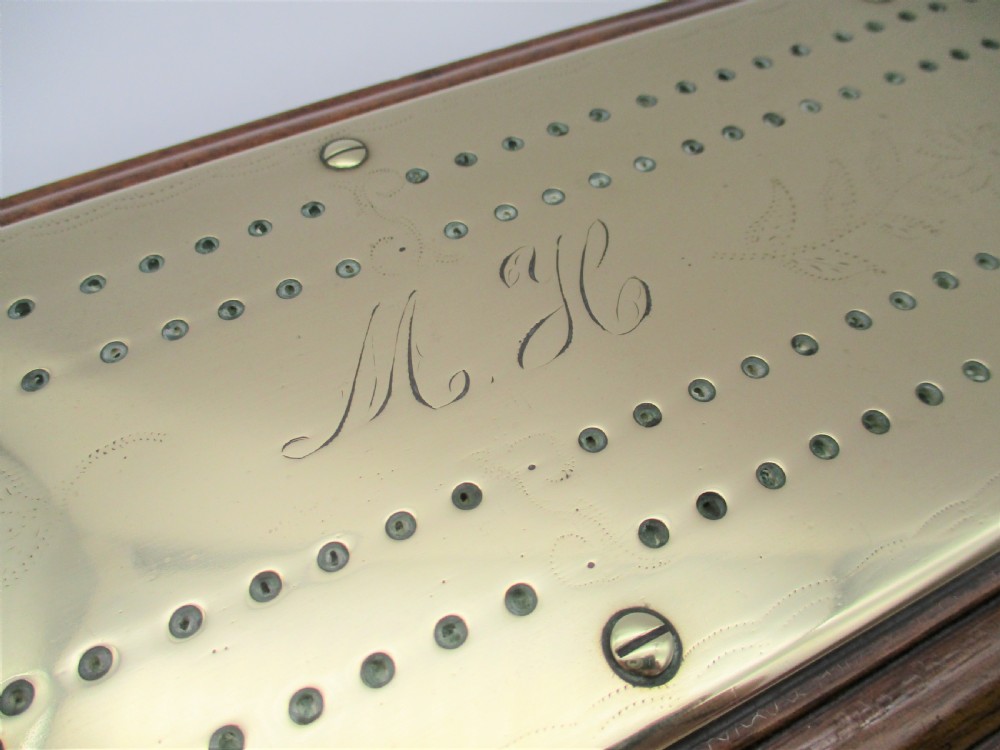 Very Large Fabulous 19th Century Brass Cribbage Board View III