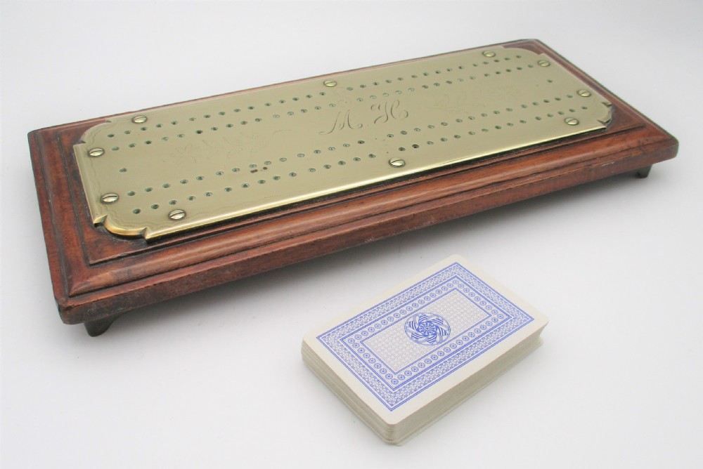 Very Large Fabulous 19th Century Brass Cribbage Board View IV