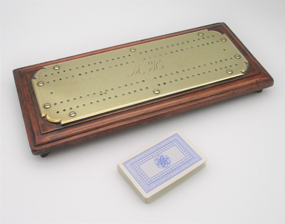 Very Large Fabulous 19th Century Brass Cribbage Board View V