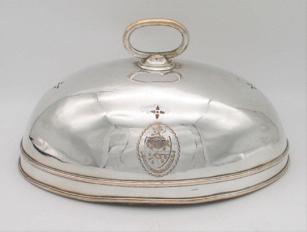 Rare Very Small Old Sheffield Plated Dish Cover 26cm