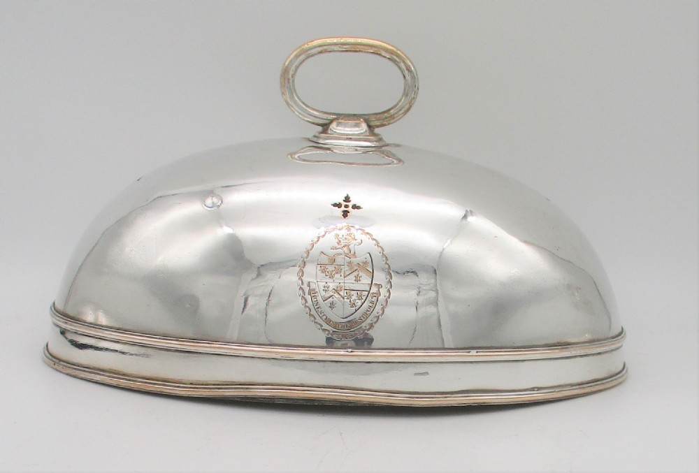 Rare Very Small Old Sheffield Plated Dish Cover 26cm View II