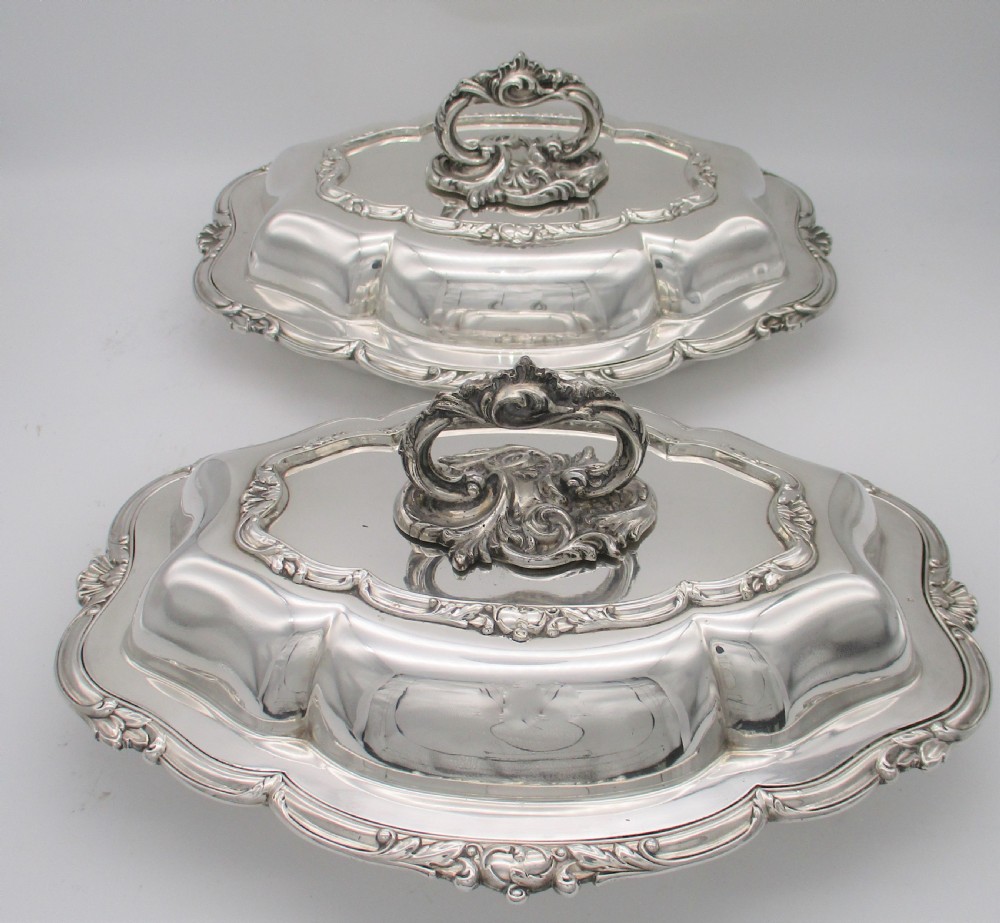 Fine Pair of 19th Century Silver Plated Serving Tureens