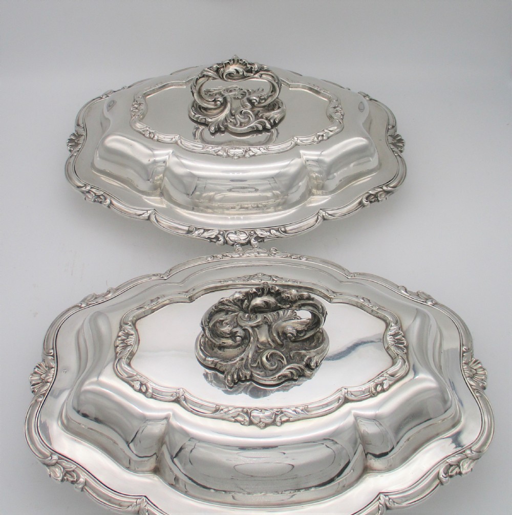 Fine Pair of 19th Century Silver Plated Serving Tureens View III