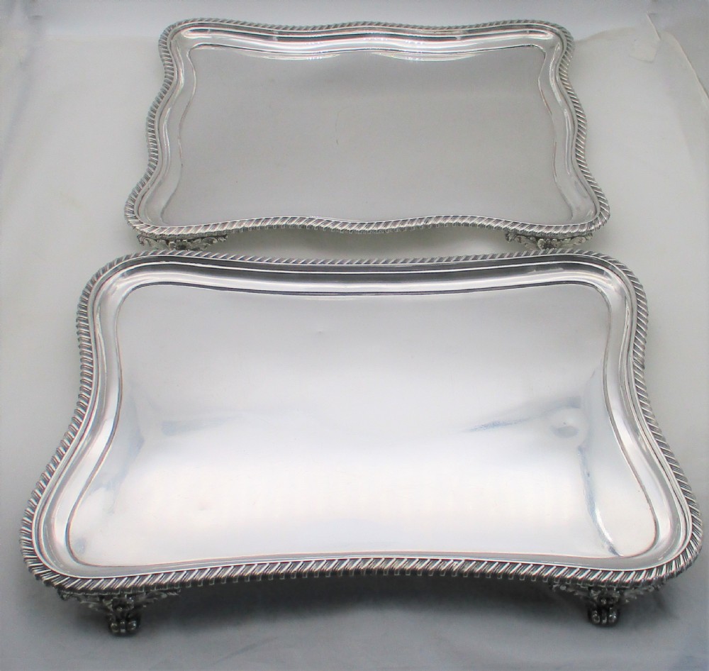 A Rare Pair of Old Sheffield Plated Serving Trays