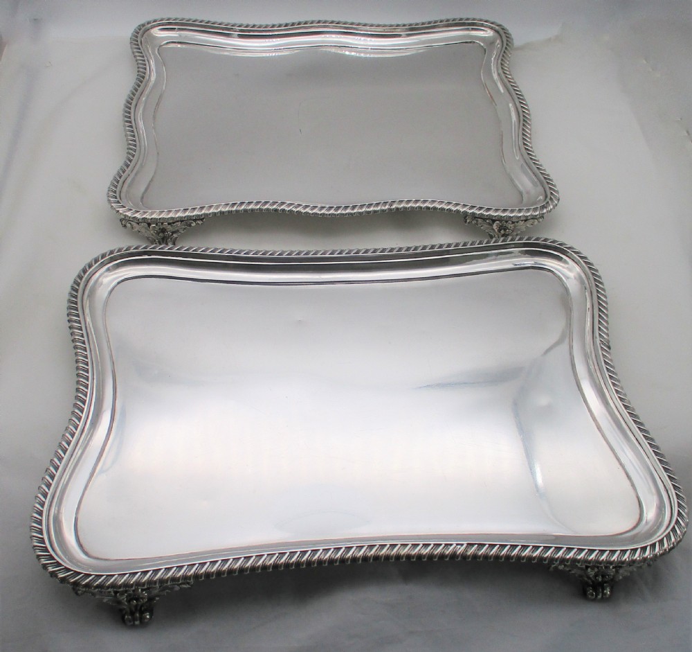 A Rare Pair of Old Sheffield Plated Serving Trays View III