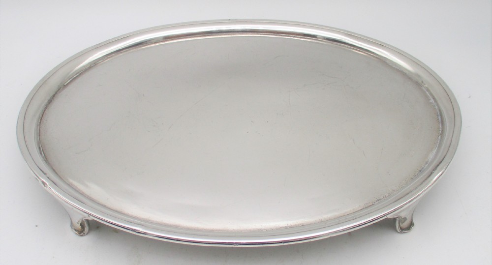 A Small Oval Old Sheffield Plated Serving Tray View II