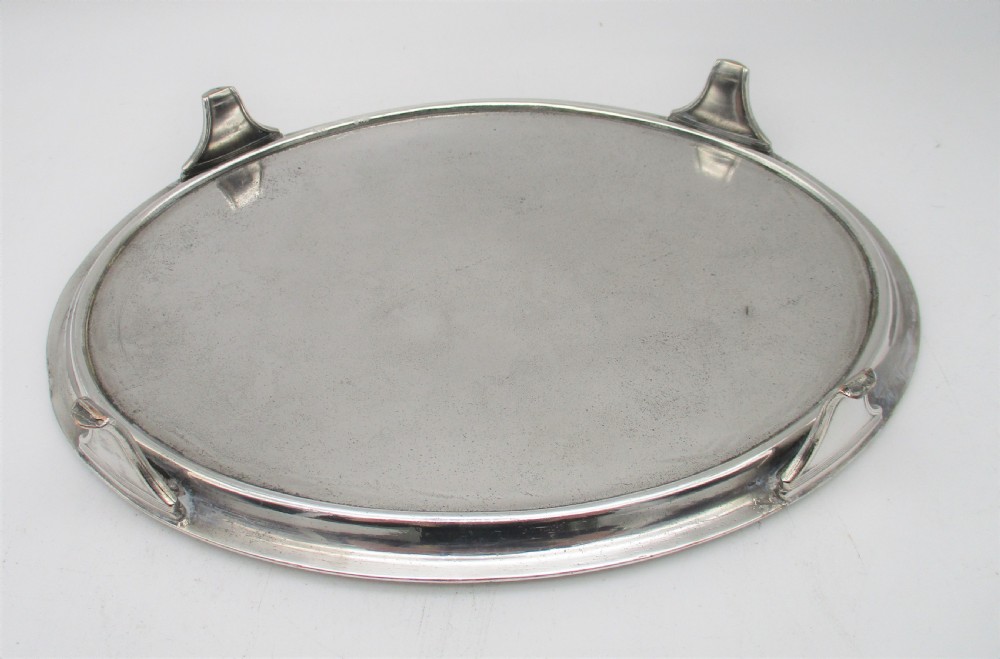 A Small Oval Old Sheffield Plated Serving Tray View V