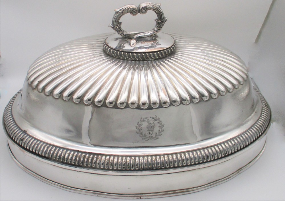 Large Regimental Old Sheffield Plated Meat Dome 21