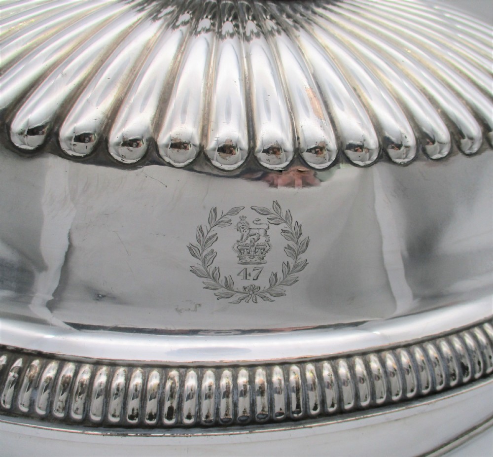 Large Regimental Old Sheffield Plated Meat Dome 21