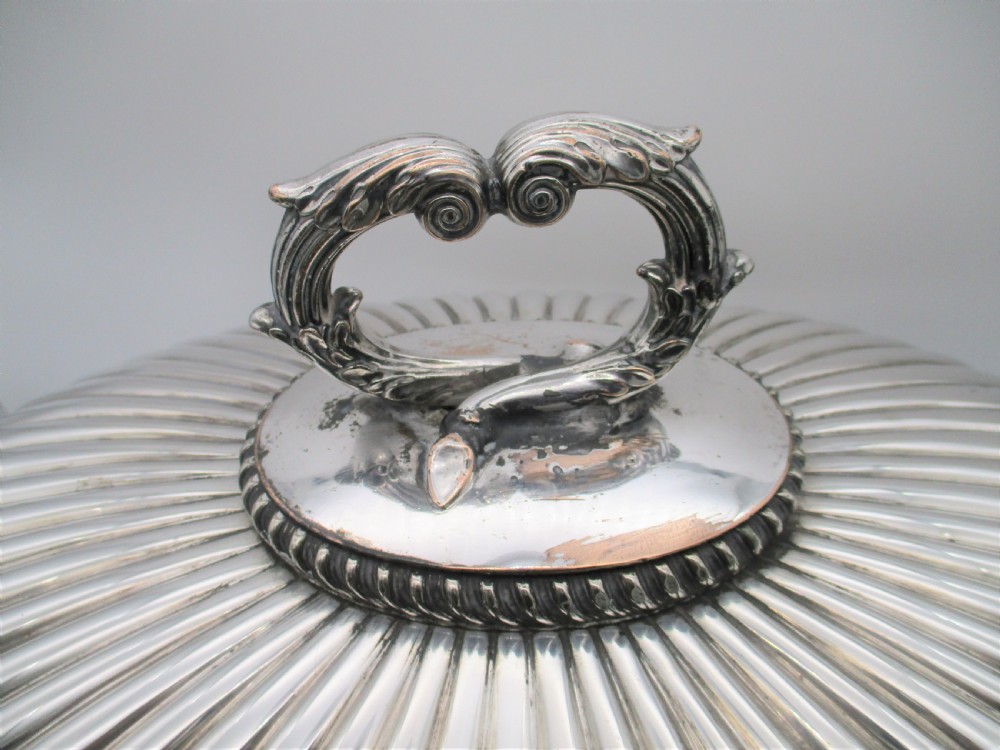 Large Regimental Old Sheffield Plated Meat Dome 21