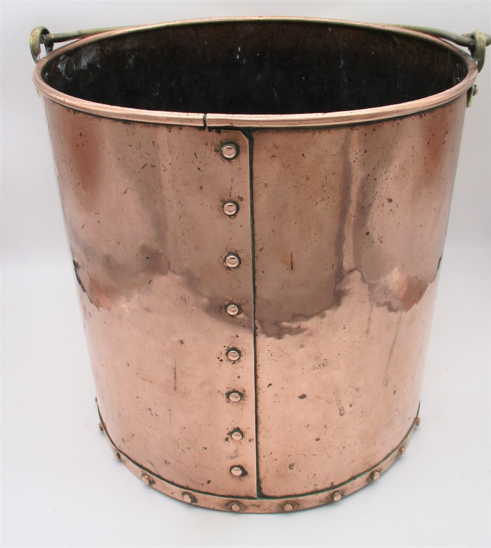 A Good Late 19th Century Copper Coal Bucket 