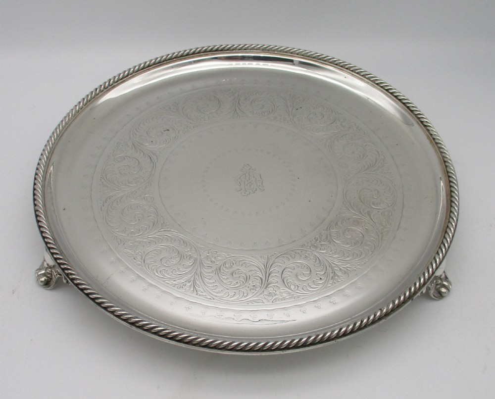 A Fine Elkington Silver Plated Drinks Tray 1882 View II