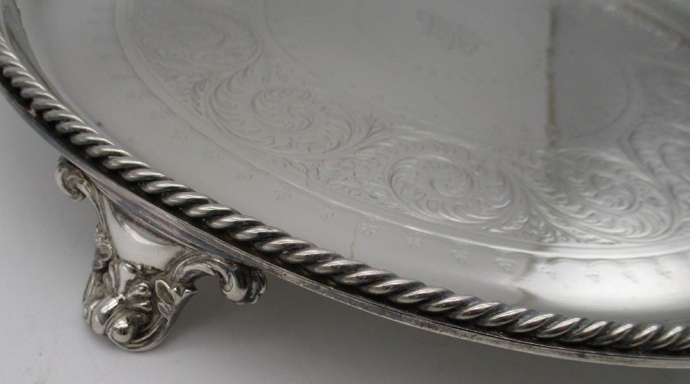 A Fine Elkington Silver Plated Drinks Tray 1882 View III