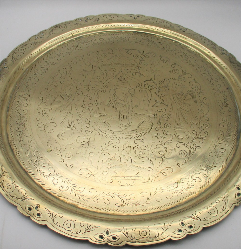 Fine Brass Benares Style Tray Top Folding Table View VII