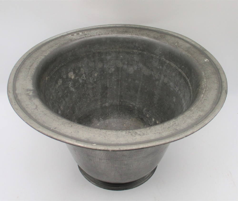 A Rare 18th Century Pewter Commode Pot 'Welsh Hat' View III