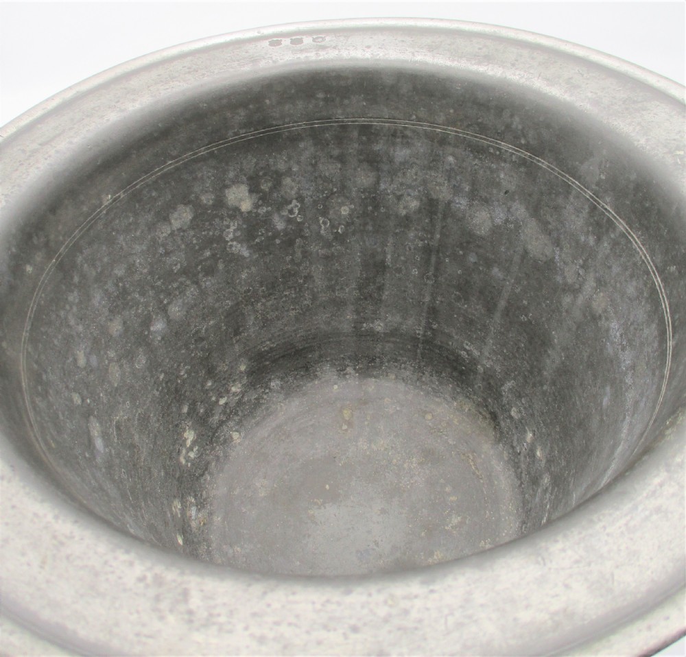 A Rare 18th Century Pewter Commode Pot 'Welsh Hat' View V