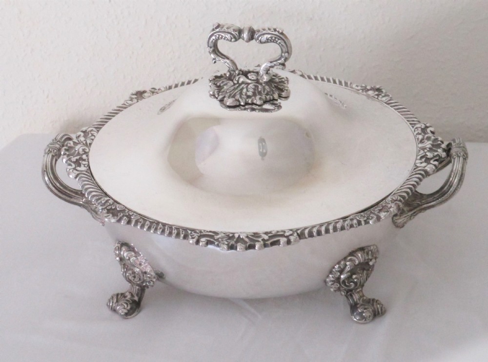 Very Large Old Sheffield Plated Warming Tureen c1840