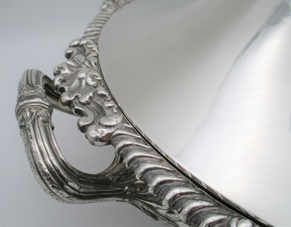 Very Large Old Sheffield Plated Warming Tureen c1840 View III