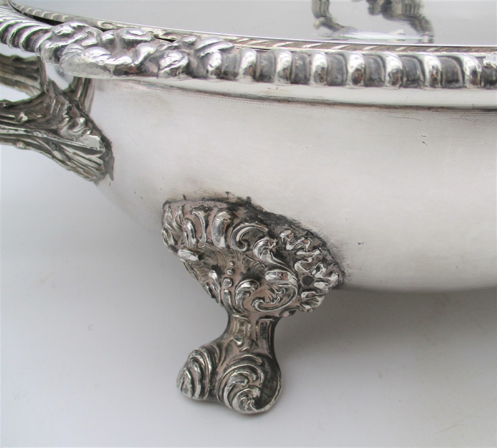 Very Large Old Sheffield Plated Warming Tureen c1840 View IV