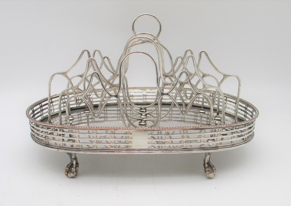Georgian Old Sheffield Plated Wirework Toast Rack c1800