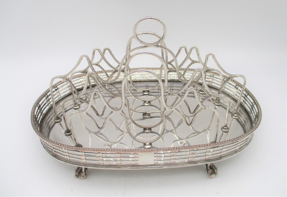 Georgian Old Sheffield Plated Wirework Toast Rack c1800 View II