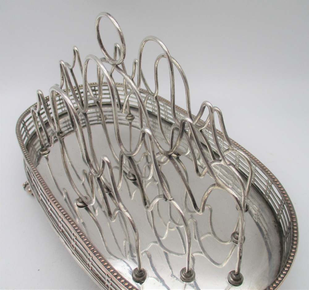 Georgian Old Sheffield Plated Wirework Toast Rack c1800 View VI
