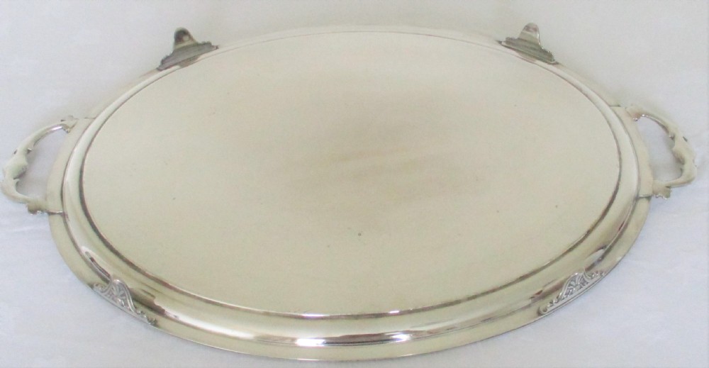 Very Large Ornate 19th Century Silver Plated Butler's Tray View IX
