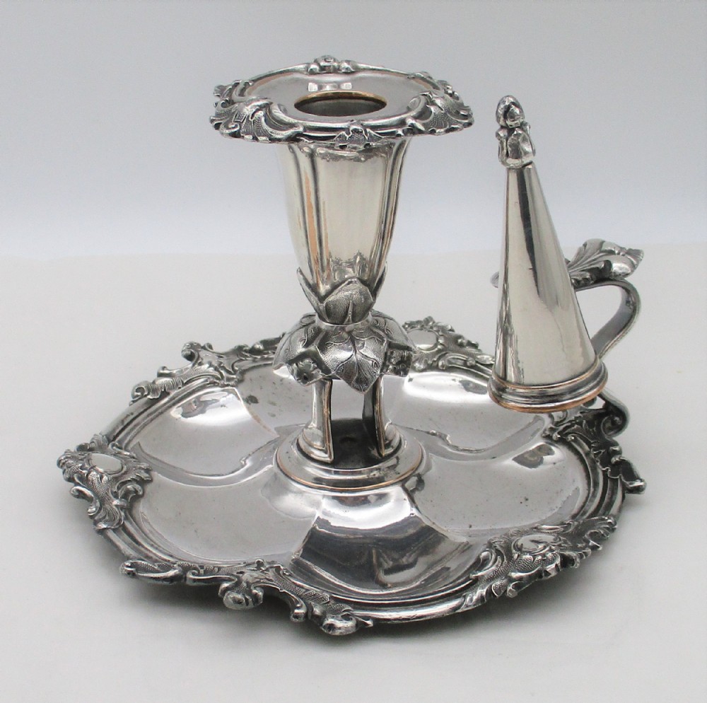 Old Sheffield Plated Chamber Candlestick by Dixons c1830