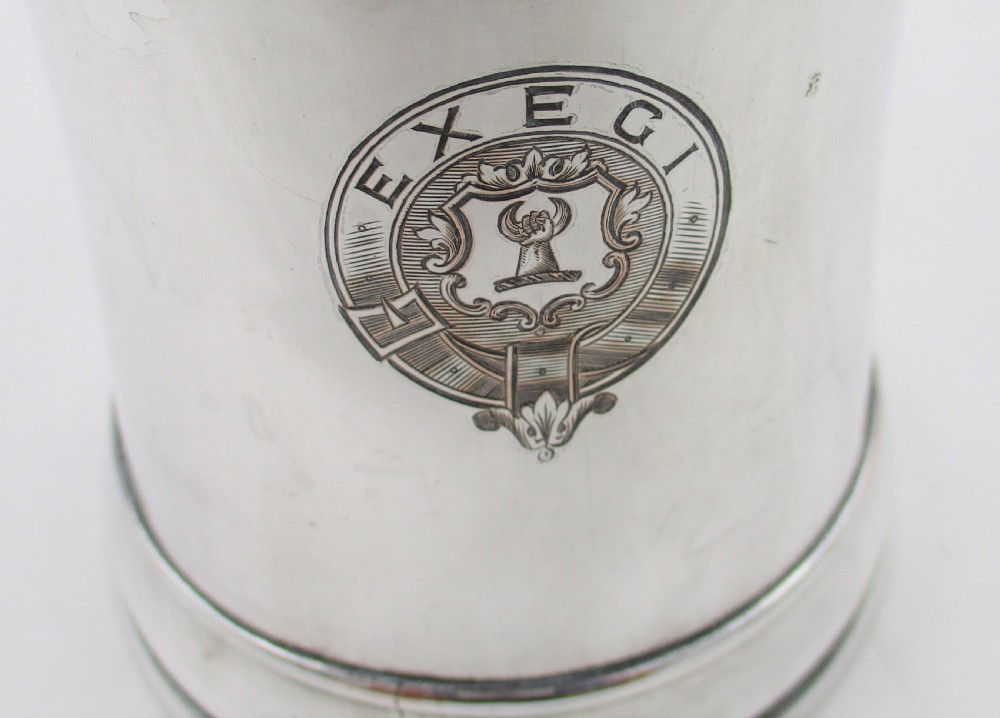 Old Sheffield Plated Pint Tankard with Baronet's Crest View VI