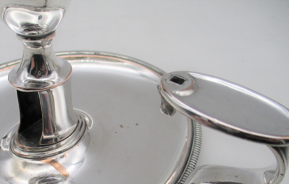 Oval Old Sheffield Plated Chamber Candlestick c1820-1830 View IV