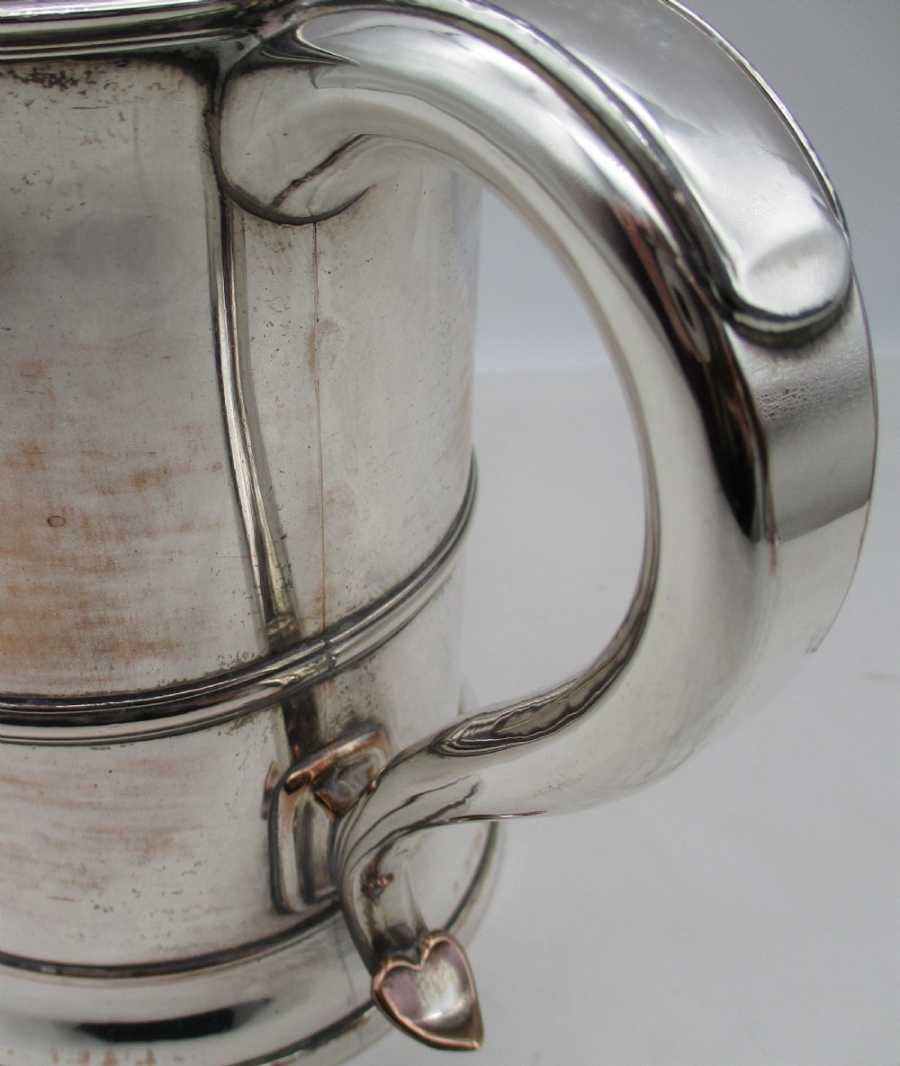 A Large Old Sheffield Plated Quart Tankard c1800 View III
