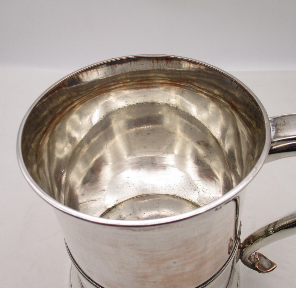 A Large Old Sheffield Plated Quart Tankard c1800 View V