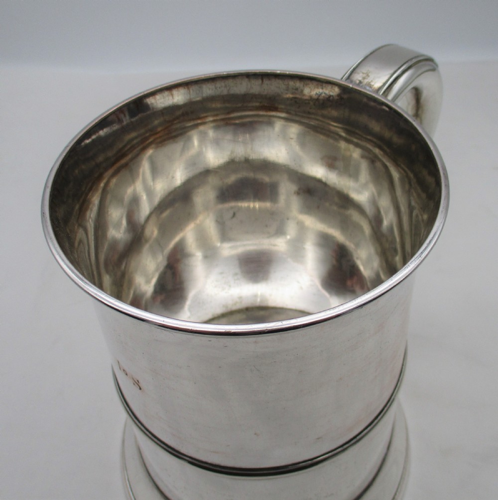 A Large Old Sheffield Plated Quart Tankard c1800 View VI
