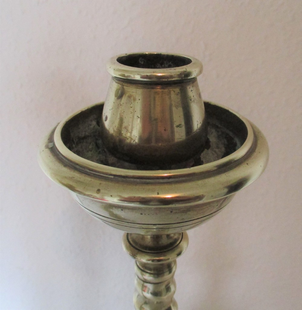 A Pair of Large Brass Church Candlesticks View V