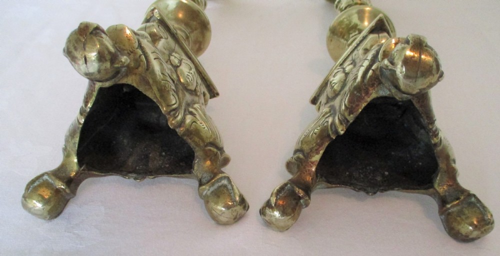 A Pair of Large Brass Church Candlesticks View IX