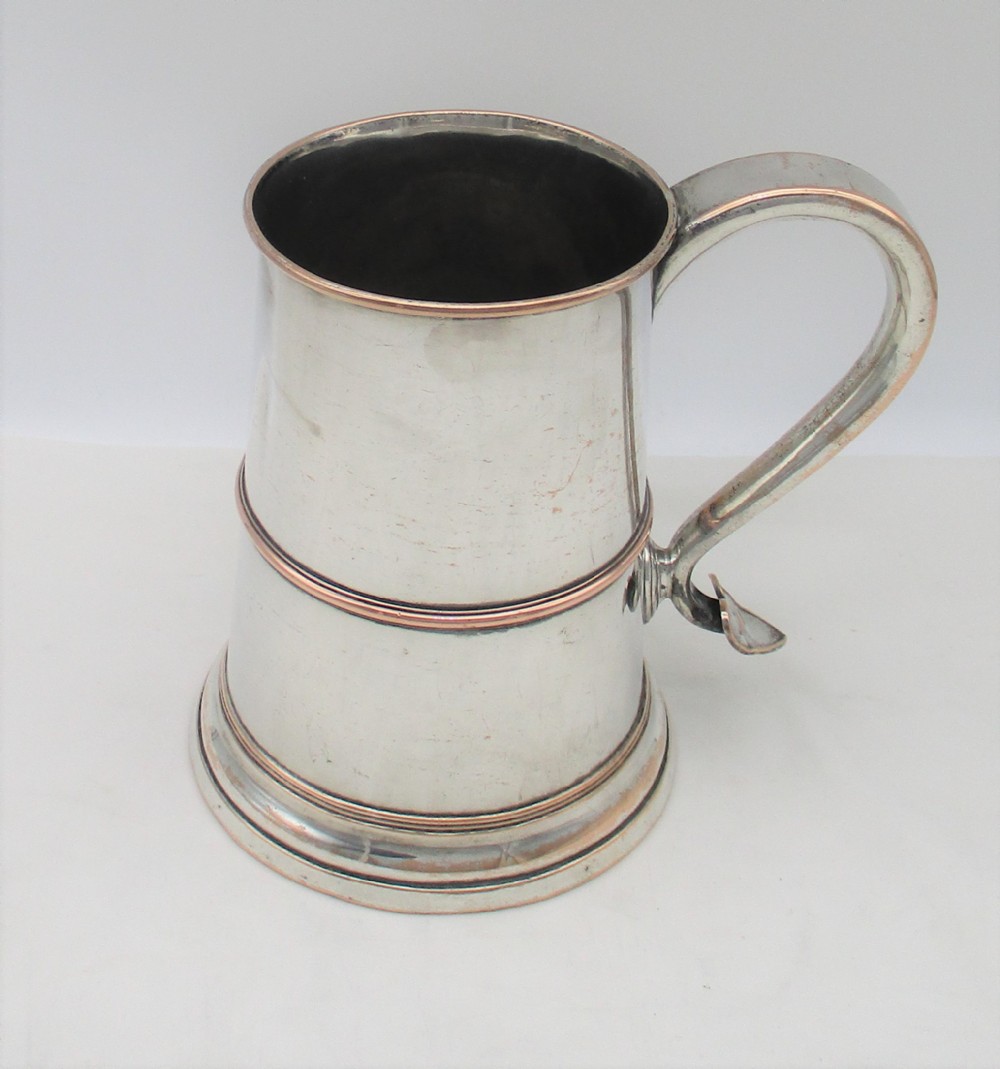 Large Old Sheffield Plated Quart Tankard c1800