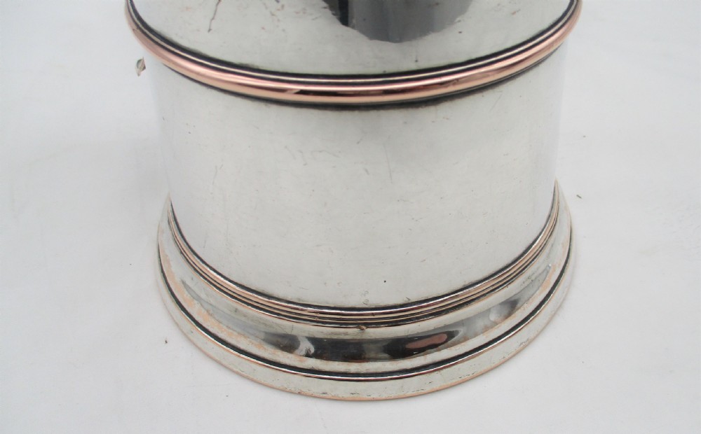 Large Old Sheffield Plated Quart Tankard c1800 View V