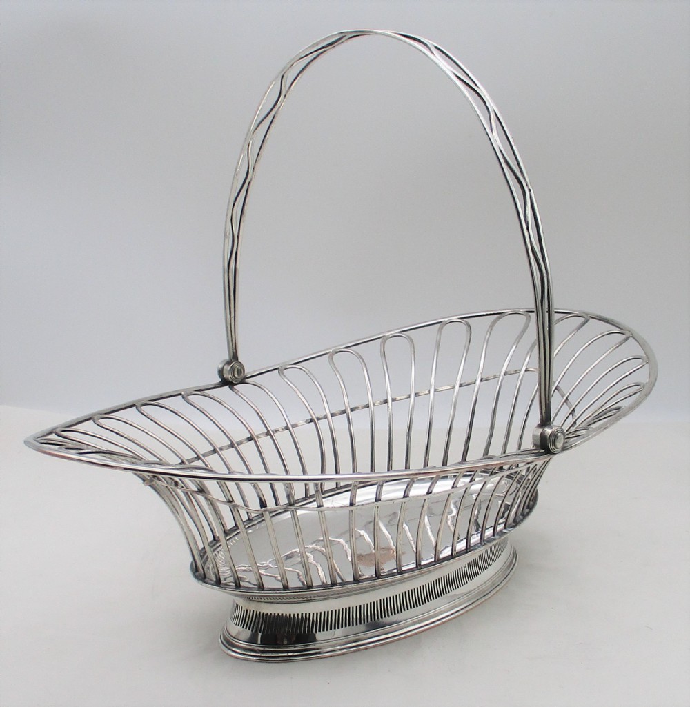 Rare Old Sheffield Plated Wirework Basket c1780