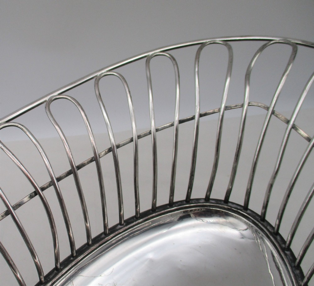 Rare Old Sheffield Plated Wirework Basket c1780 View II