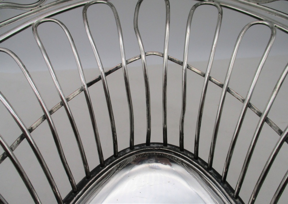 Rare Old Sheffield Plated Wirework Basket c1780 View IV