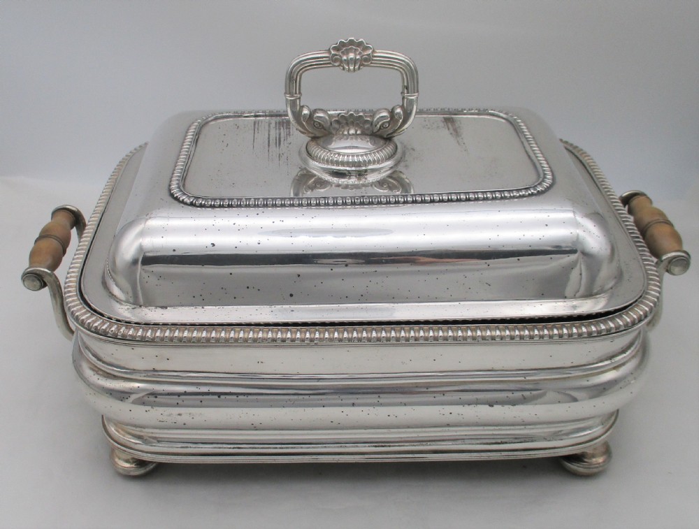A Large Old Sheffield Plated Warming Tureen on Stand c1830