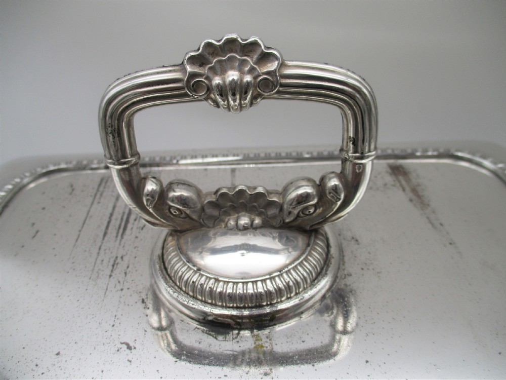 A Large Old Sheffield Plated Warming Tureen on Stand c1830 View II