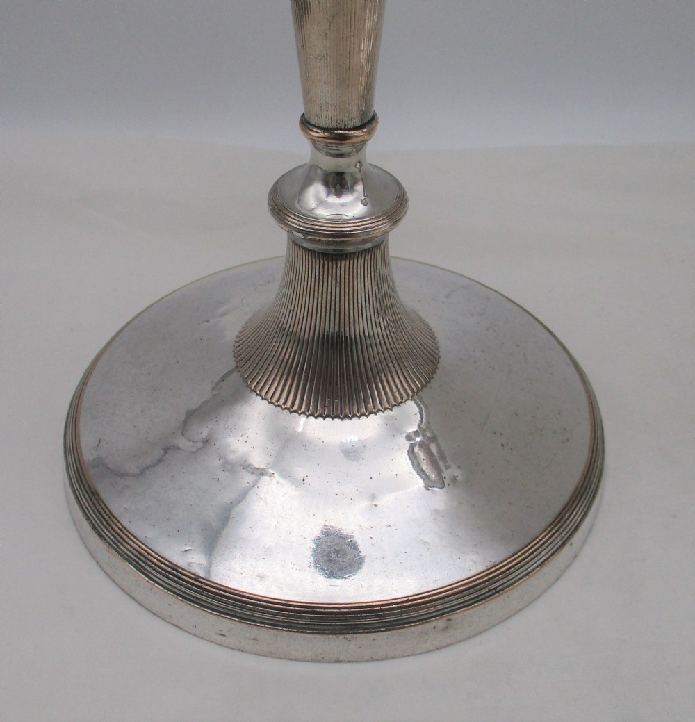 A Fine Pair of Old Sheffield Plated Candlesticks c1800 View III