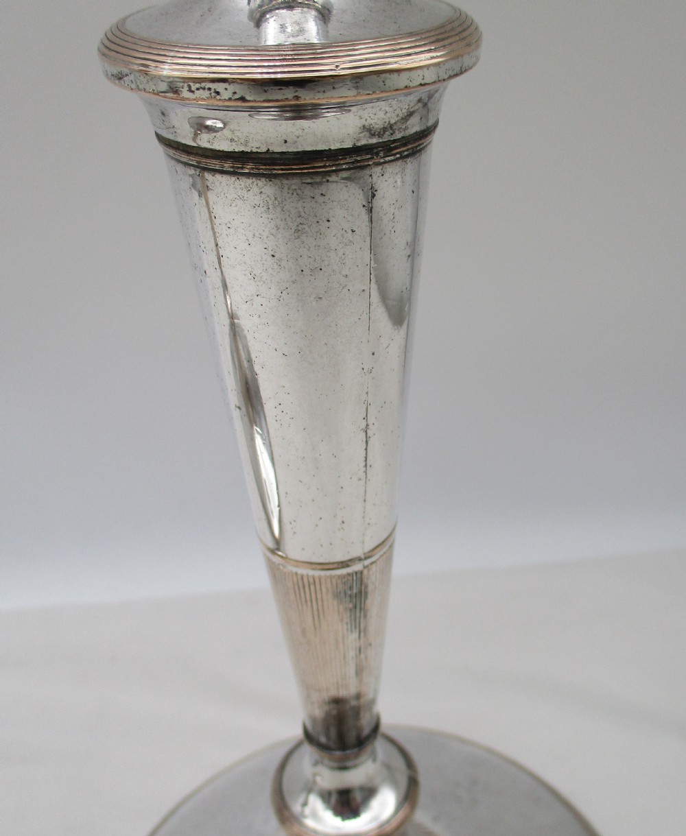 A Fine Pair of Old Sheffield Plated Candlesticks c1800 View IV